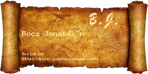 Bocz Jonatán névjegykártya